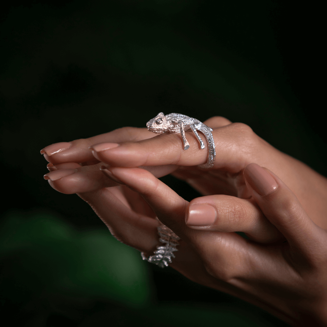 Chameleon silver ring