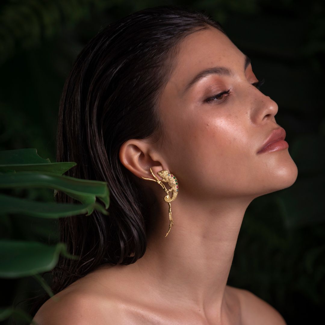 Chameleon Earrings Model